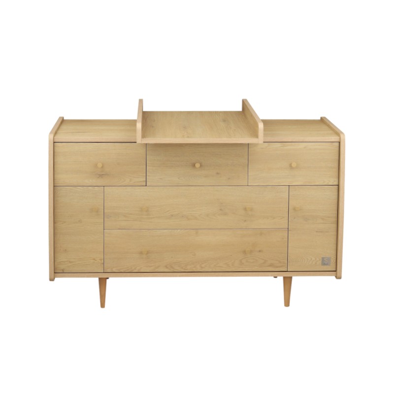 Plan Ã  langer coulissant pour commode XXL 5 tiroirs chÃªne | Sauthon