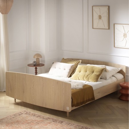 140x190 cm bed frame in My Love vintage oak finish