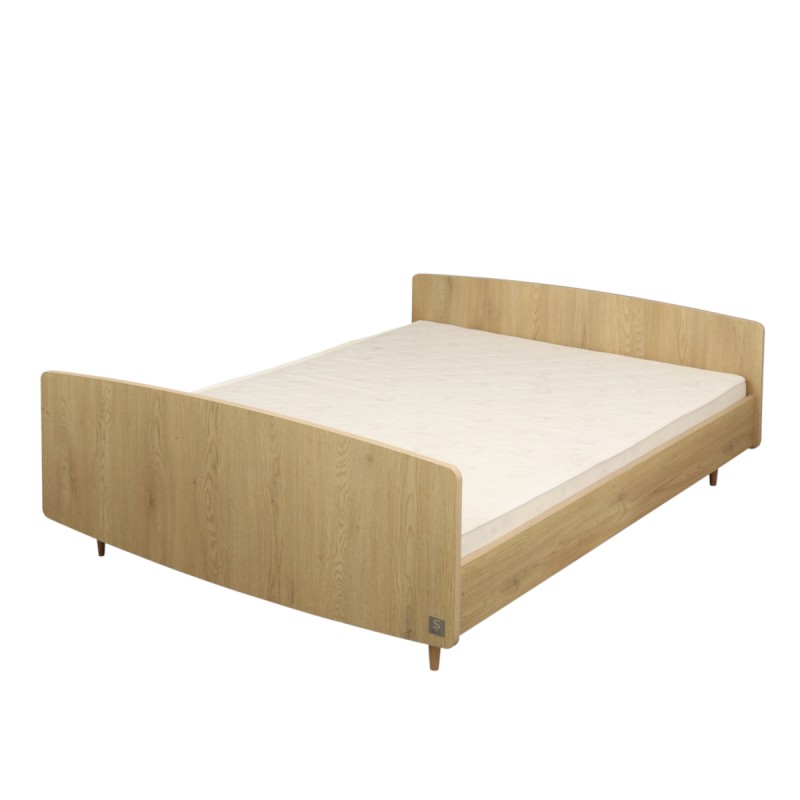 Struttura letto 140x190 con finitura in rovere vintage My Love