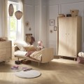 Armoire 2 portes avec poignées dorées décor bois chêne vintage My Love
