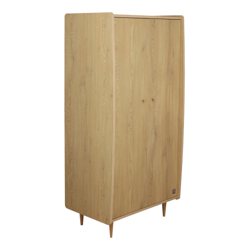 Armadio a 2 ante con maniglie dorate e finitura in rovere vintage My Love