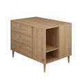 Mobile per bambini in elegante legno di quercia con vani portaoggetti su 3 lati