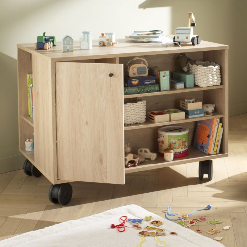 Set mit 4 schwarzen Rollen für die Baby-Kommode