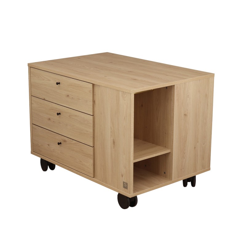 Set mit 4 schwarzen Rollen für die Baby-Kommode