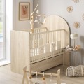 Mitwachsendes Babybett 120 x 60 cm (umbaubar auf 90 x 190 cm) – Arche – Sepia-Eiche-Optik
