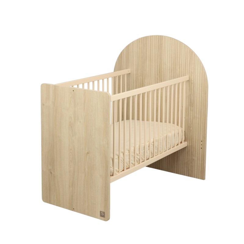 Convertible crib (120x60 cm to 90x190 cm) - Crib - Sepia oak finish