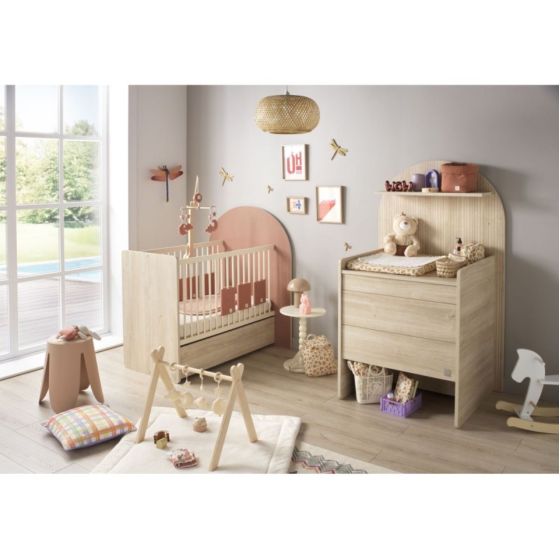 Mitwachsendes Babybett 120 x 60 cm, umbaubar auf 90 x 190 cm – Arche – Terrakotta