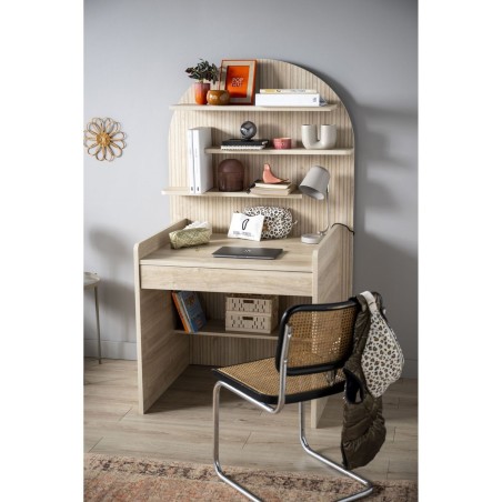 Desk - Sepia Oak Wood Finish, Arch Shape