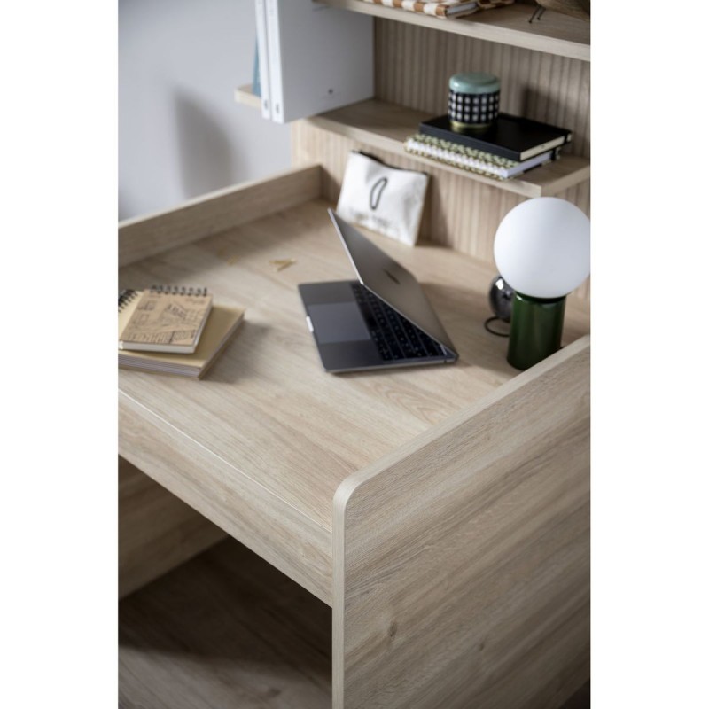 Schreibtisch – Eiche-Sepia-Optik, Bogenform
