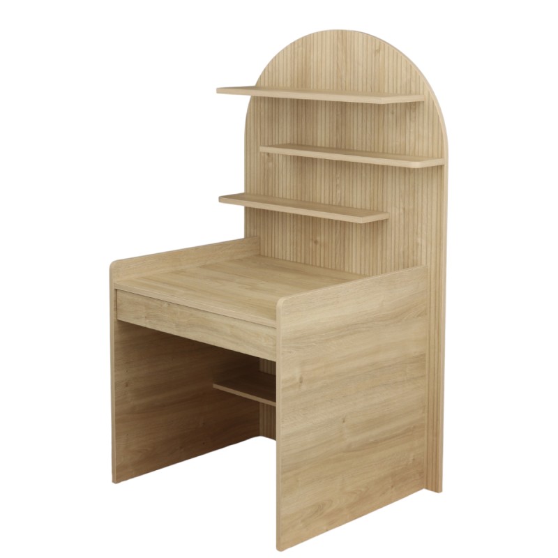 Schreibtisch – Eiche-Sepia-Optik, Bogenform
