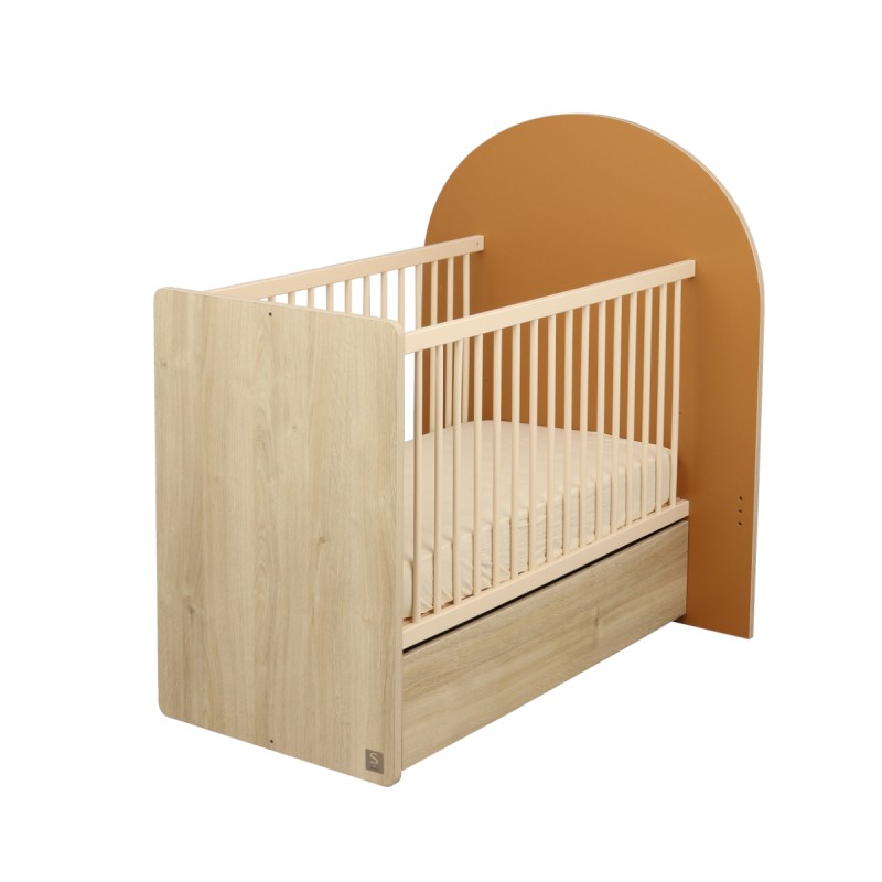Ausziehbare Schublade für mitwachsendes Babybett – Sepia-Eiche-Optik von Arche
