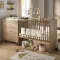 Letto combinato 120x60, trasformabile in 90x190, finitura rovere Mokka