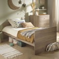 Kombiniertes Bett 120 x 60 cm, umbaubar auf 90 x 190 cm, in Eiche-Mokka-Optik