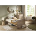 Letto combinato 120x60, trasformabile in 90x190, finitura rovere Mokka