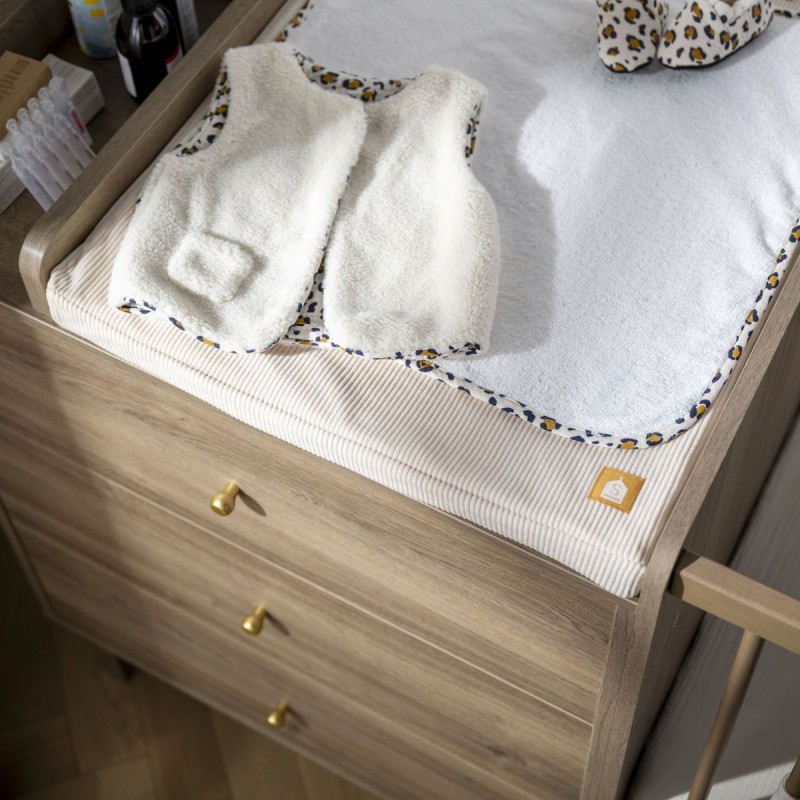 Letto combinato 120x60, trasformabile in 90x190, finitura rovere Mokka