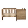 Letto combinato 120x60, trasformabile in 90x190, finitura rovere Mokka