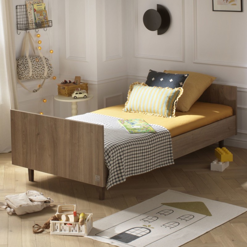 Letto per ragazzi 190x90 cm con finitura in rovere Mokka
