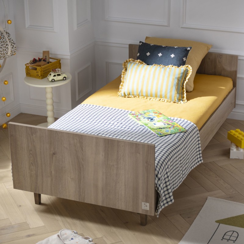 Letto per ragazzi 190x90 cm con finitura in rovere Mokka