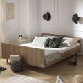 Struttura letto 140x190 con finitura in rovere Mokka