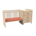 Cama combinada de 120 x 60 cm, ampliable a 90 x 190 cm, modelo Arty