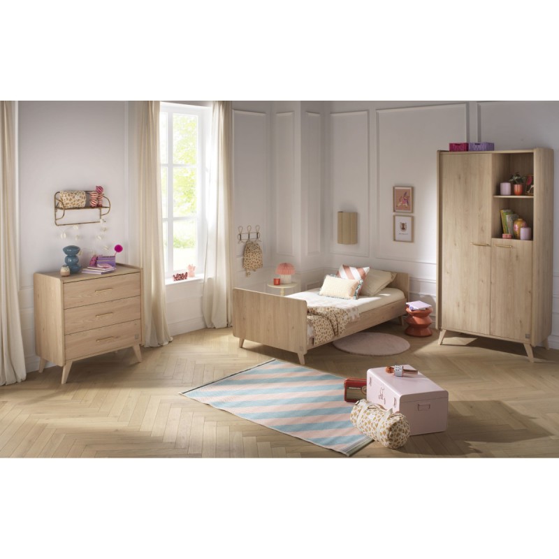 Arty Junior Bed, 190x90 cm, in Soft Oak Finish