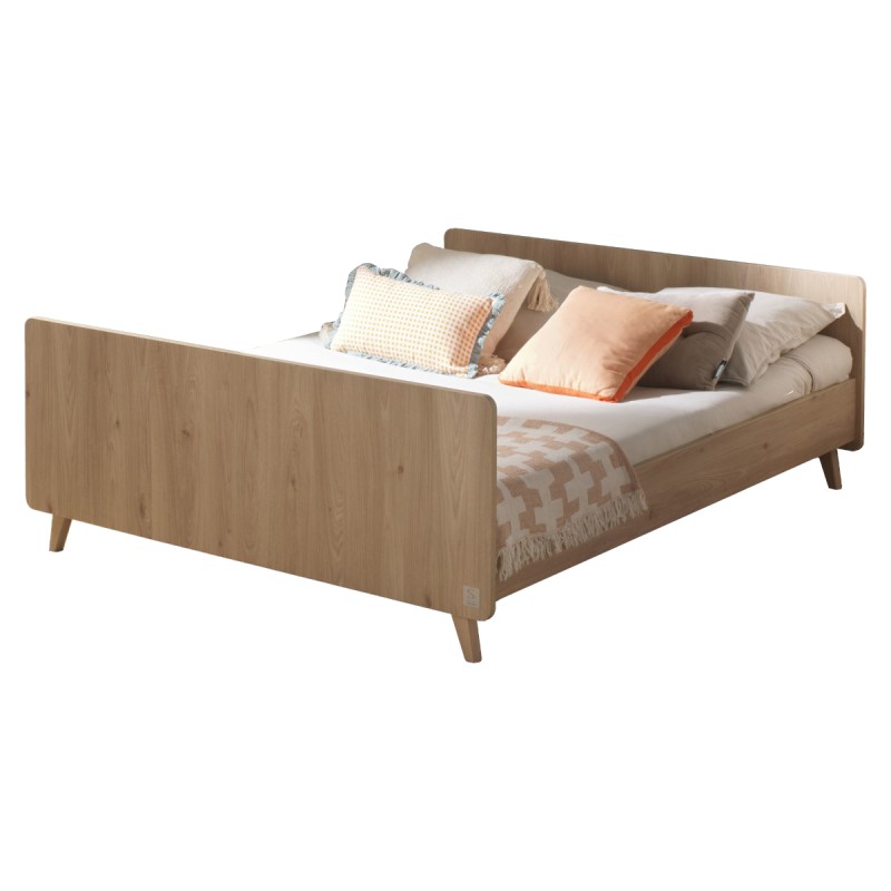140x190 cm bed frame in Arty soft oak finish