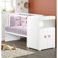 Kombibett mitwachsend 120 x 60 Herzknöpfe Rose Basic