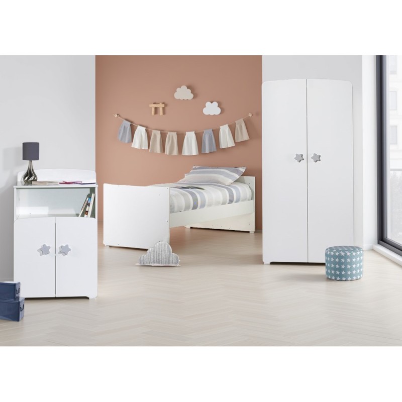 Cama combinada Star Basic de 120 x 60 botones, gris