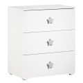 Cassettiera a 3 cassetti con pomelli a stella Basic grey