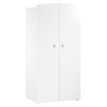 Schrank 2 Türen Kugelknopf Weiß Basic