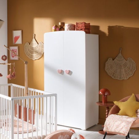 Schrank 2 Türen Knopf Herz Rose Basic