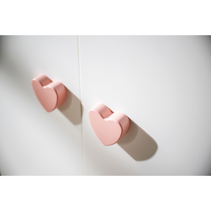 Schrank 2 Türen Knopf Herz Rose Basic