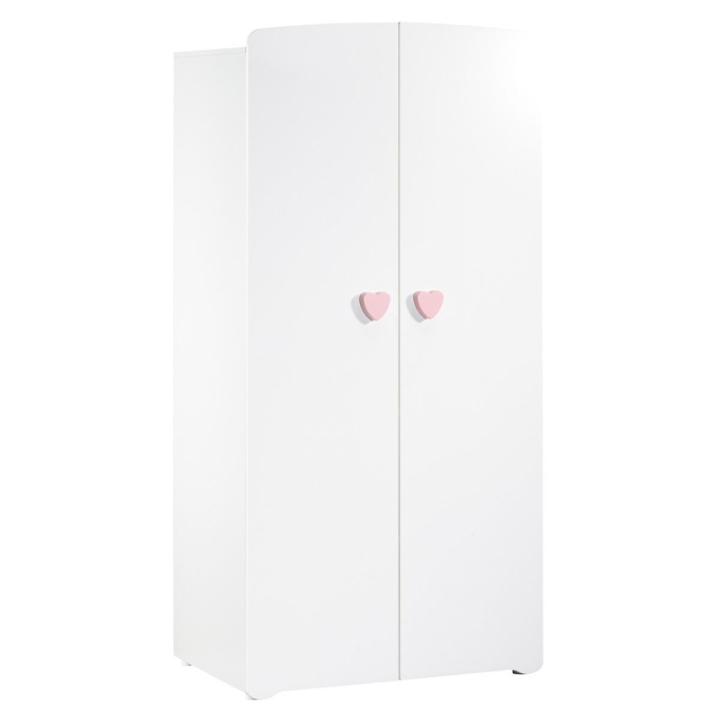 Schrank 2 Türen Knopf Herz Rose Basic