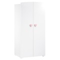 Schrank 2 Türen Knopf Herz Rose Basic