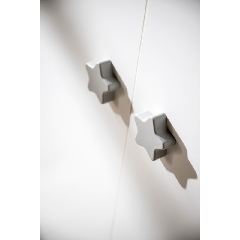 Schrank 2 Türen Sternknopf Grau Basic