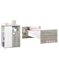 Lit combine évolutif 120 x 60 Smile Chêne Silex