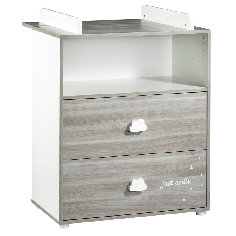Kommode mit 2 Schubladen 1 Nische Smile Eiche Silex