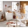Conjunto completo de dormitorio infantil «Basic», con cuna de 120 x 60 cm y cambiador con pomos redondos