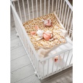 Parque infantil plegable de 75 x 100 cm, color blanco, con ruedas y fondo ajustable