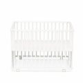 Parque infantil plegable de 75 x 100 cm, color blanco, con ruedas y fondo ajustable
