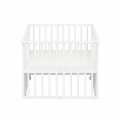 Parque infantil plegable de 75 x 100 cm, color blanco, con ruedas y fondo ajustable