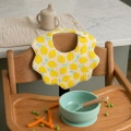 Set of 2 lemon-print cotton gauze bibs - POP