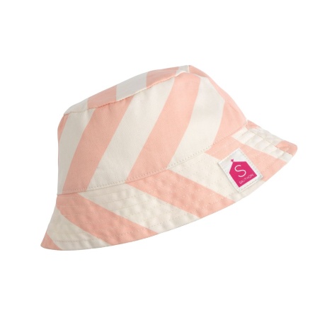 Cappellino per neonati in cotone stampato a righe rosa - POP