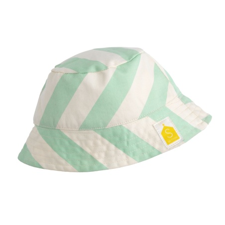 Cappellino per neonati in cotone stampato a righe verdi - POP