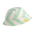 Green striped printed cotton baby bonnet - POP