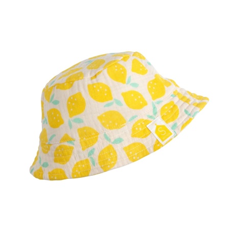 Cappellino per neonati in garza di cotone con stampa a limoni - POP