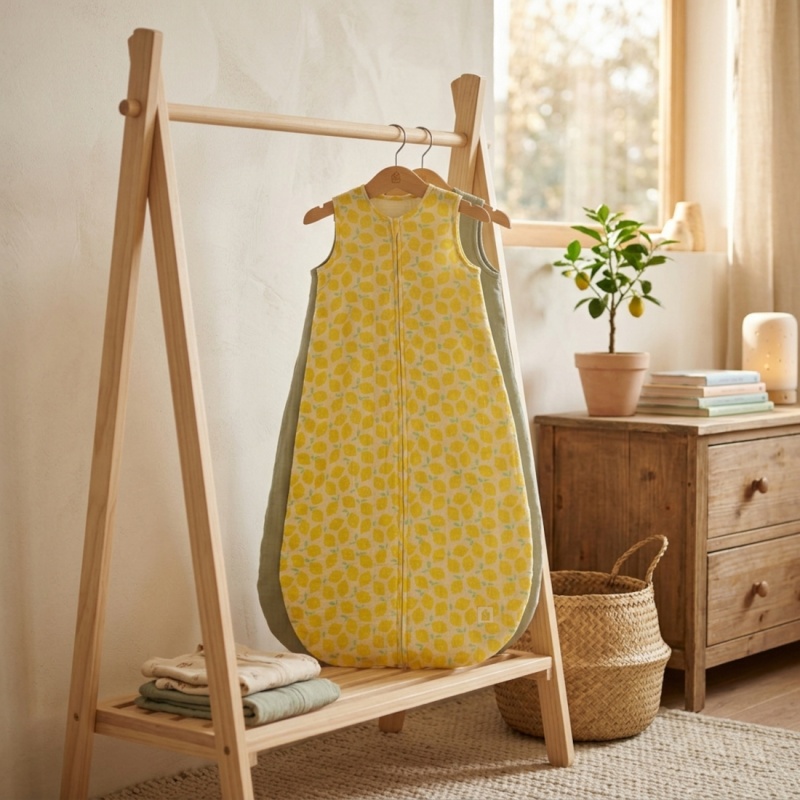 Saco de dormir de verano para bebé de gasa doble de algodón estampada - POP