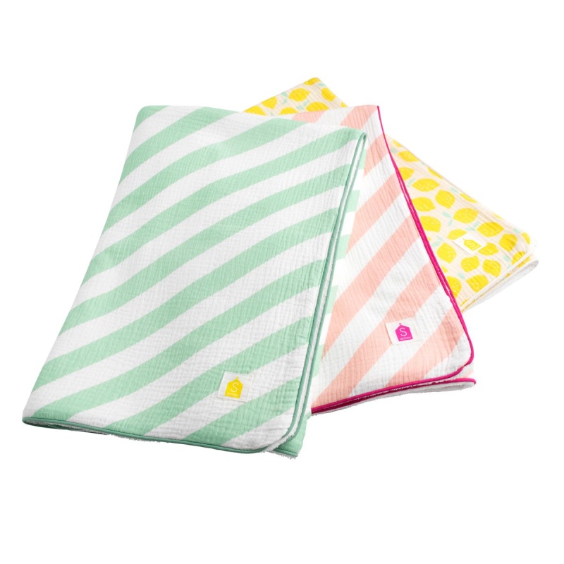Double-layered printed cotton gauze bath/beach towel - POP