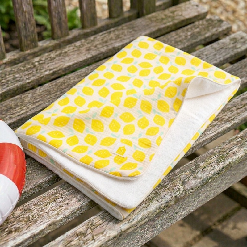 Toalla de baño y playa doble de gasa de algodón estampada - POP