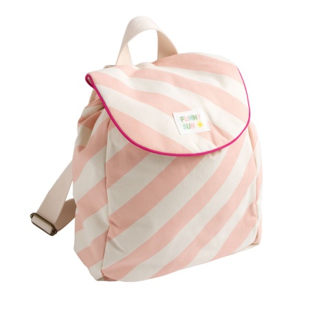 Zaino per la scuola materna in cotone a righe rosa - POP